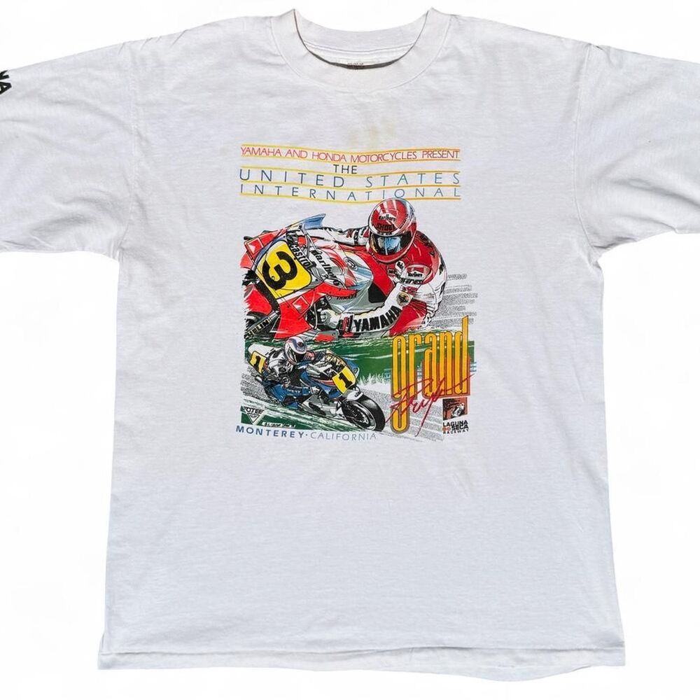 Vintage 1988 Laguna Seca US Grand Prix Yamaha Honda MotoGP Single Stitch - XL